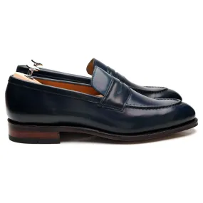 '101484' Navy Blue Cordovan Leather Loafers UK 9.5 E