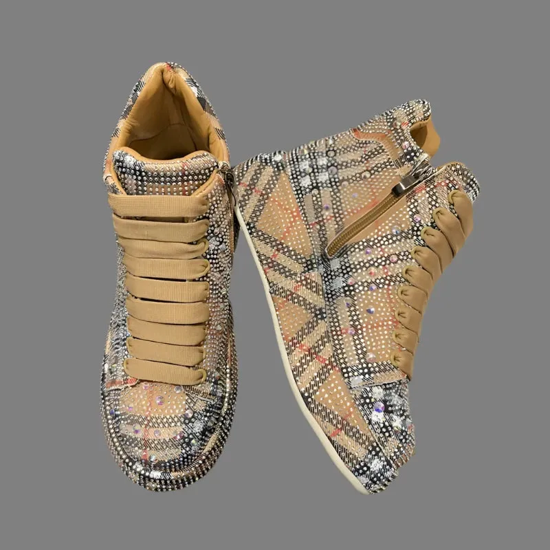 2024 Women's Luxury Rhinestone Platform Sneakers – Casual Outdoor Designer Sports Shoes