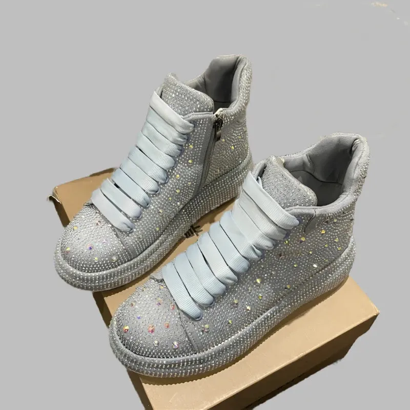 2024 Women's Luxury Rhinestone Platform Sneakers – Casual Outdoor Designer Sports Shoes