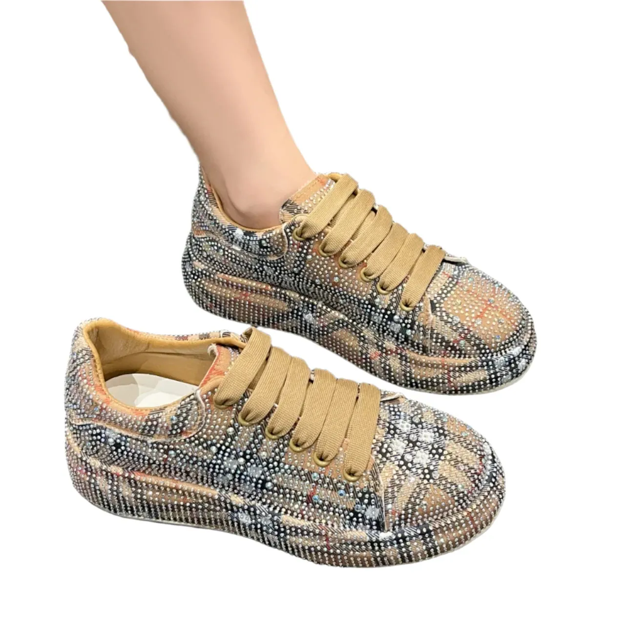 2024 Women's Luxury Rhinestone Platform Sneakers – Casual Outdoor Designer Sports Shoes