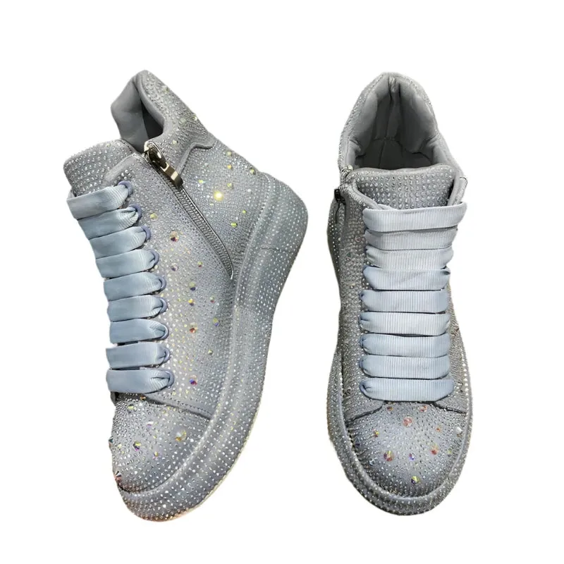 2024 Women's Luxury Rhinestone Platform Sneakers – Casual Outdoor Designer Sports Shoes