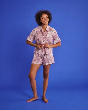 Balmy Palmy Organic Cotton Short Sleeve Shirt & Short Pyjama Set