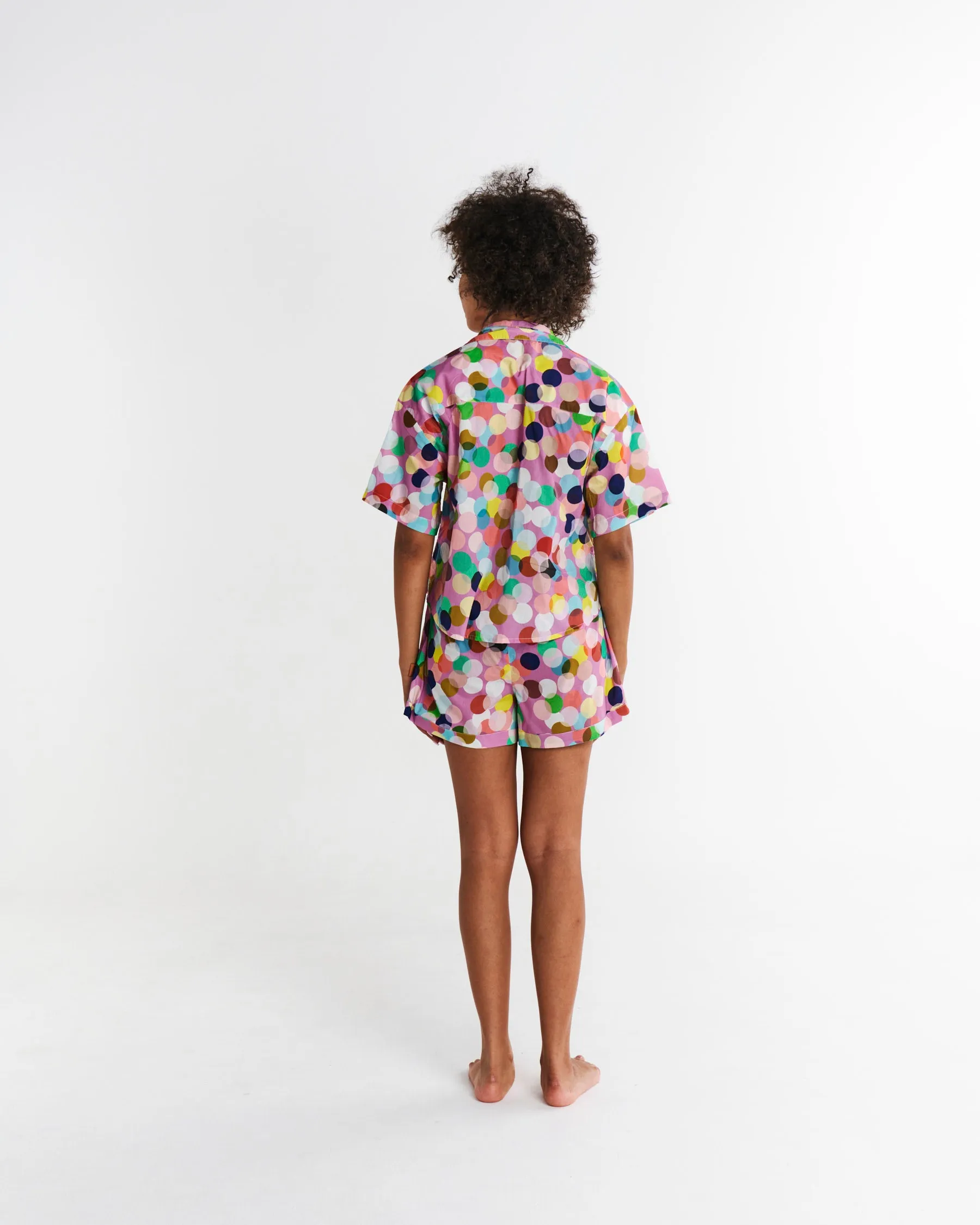 Confetti Pink Organic Cotton Short Sleeve Shirt & Short Pyjama Set