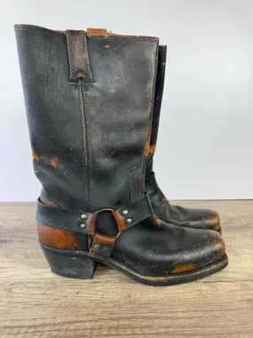 FRYE WHISKEY HARNESS LEATHER ENGINEER BOOTS DISTRESSED