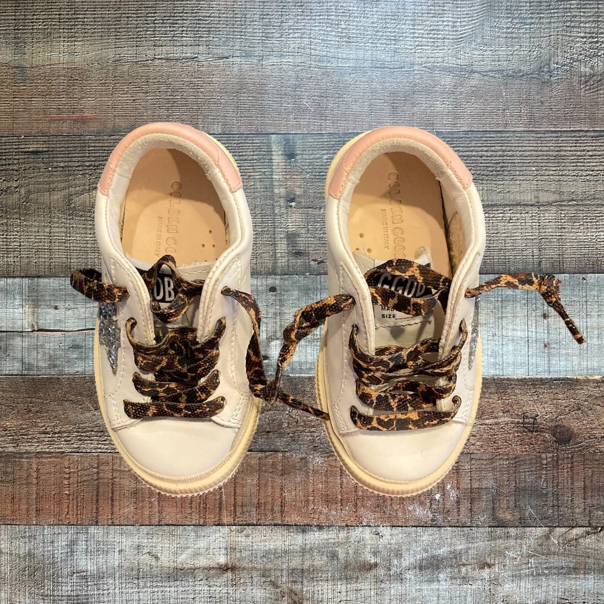 Golden Goose Toddler Animal Print Shoelace Sneakers- Size 22 (US size 6)