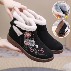 Hand Embroidery Cashmere Warm Boots