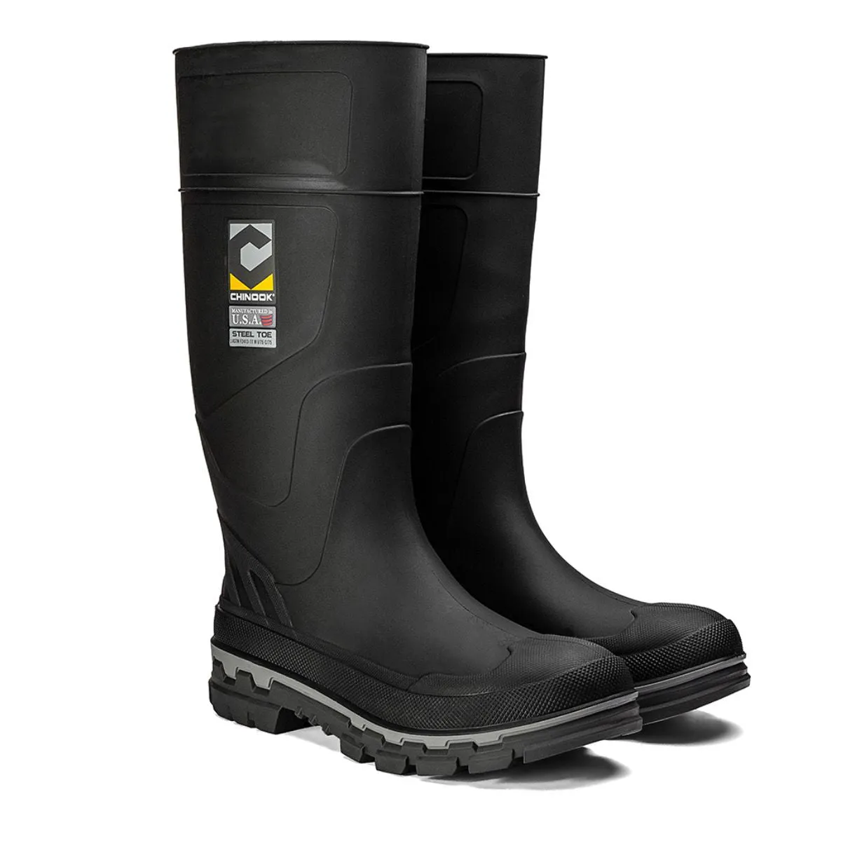 Kickaxe 15" Steel Toe Waterproof Rubber Boot – Black/Grey