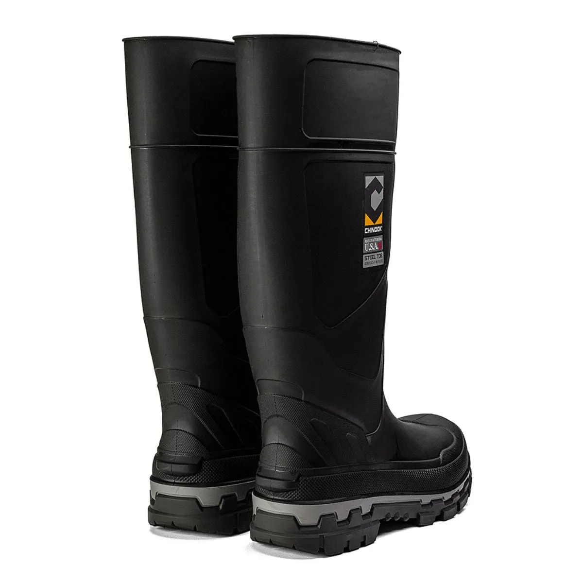 Kickaxe 15" Steel Toe Waterproof Rubber Boot – Black/Grey