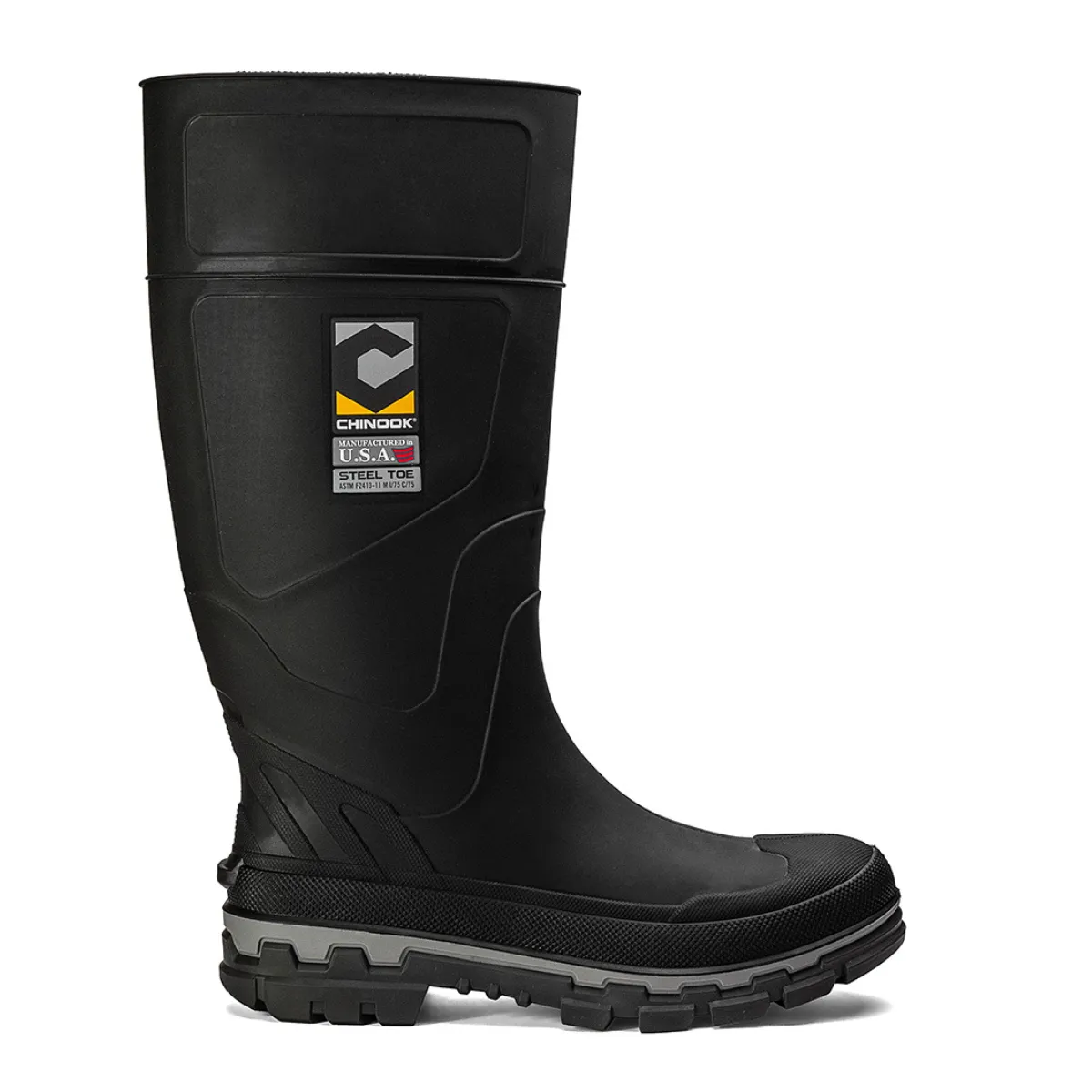Kickaxe 15" Steel Toe Waterproof Rubber Boot – Black/Grey