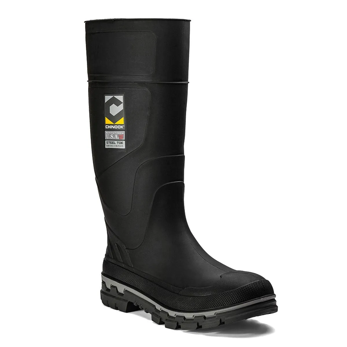 Kickaxe 15" Steel Toe Waterproof Rubber Boot – Black/Grey