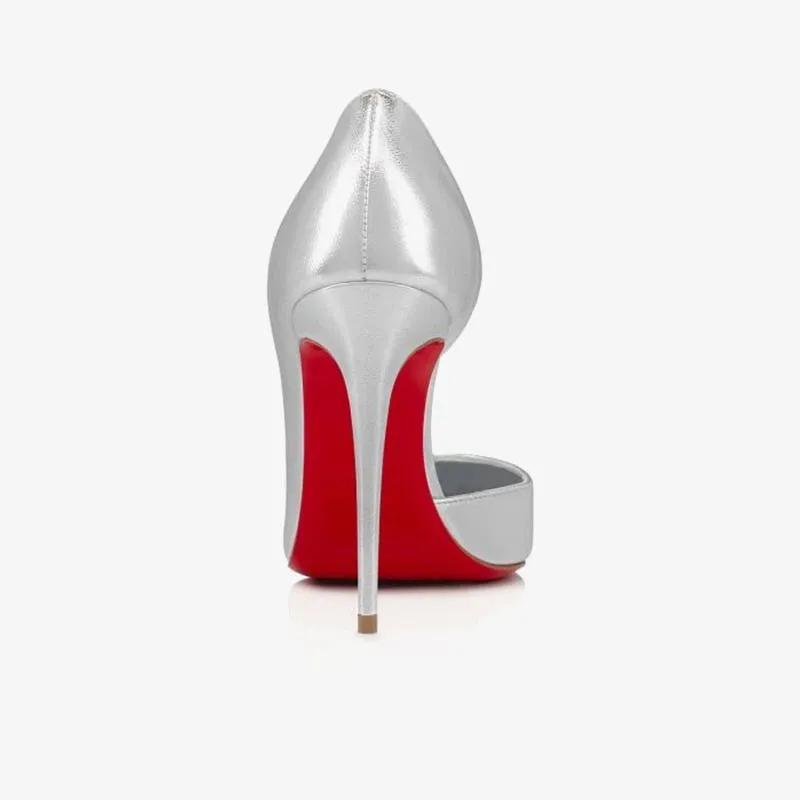 Stylish Silver Laminated Leather Pump