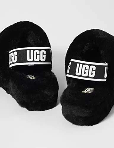 UGG Women's Fluff Yeah Slide Slipper, Black, 11 M US