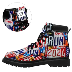 Unique Gift,Personalized Trump Boots, Custom Support with Pride Boots, Patriotic Winter Boots