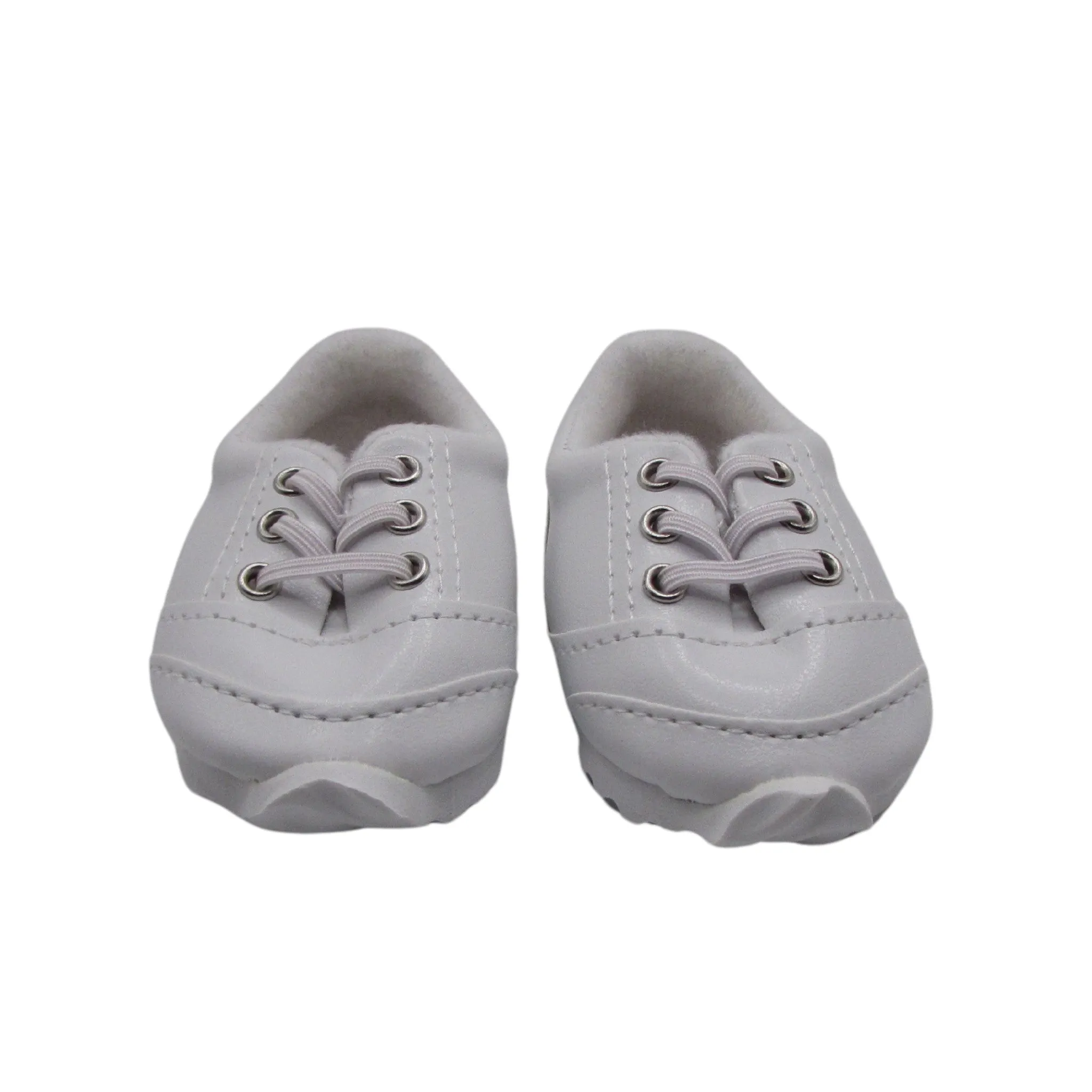 White No Tie Sporty Sneakers for 18-inch dolls