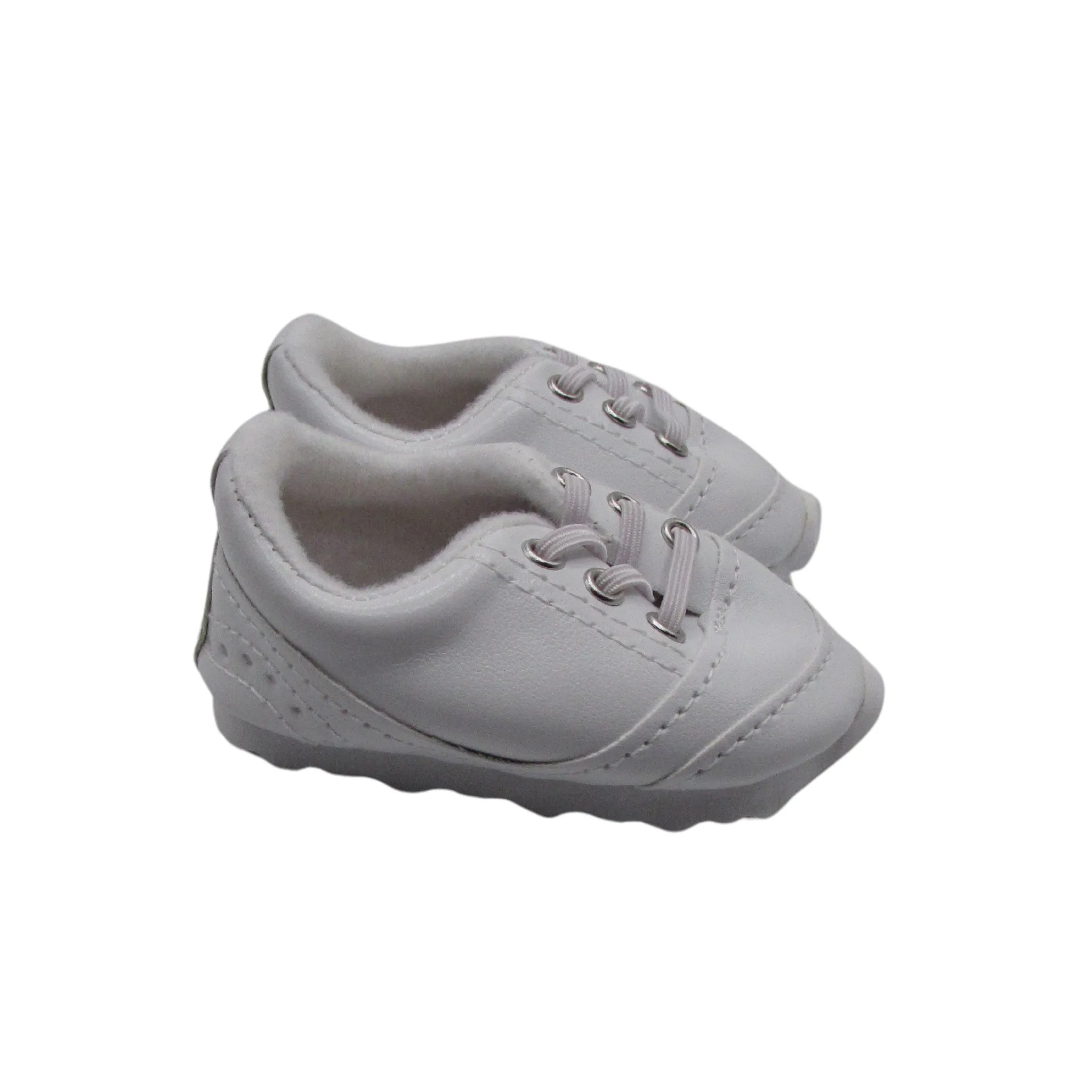 White No Tie Sporty Sneakers for 18-inch dolls