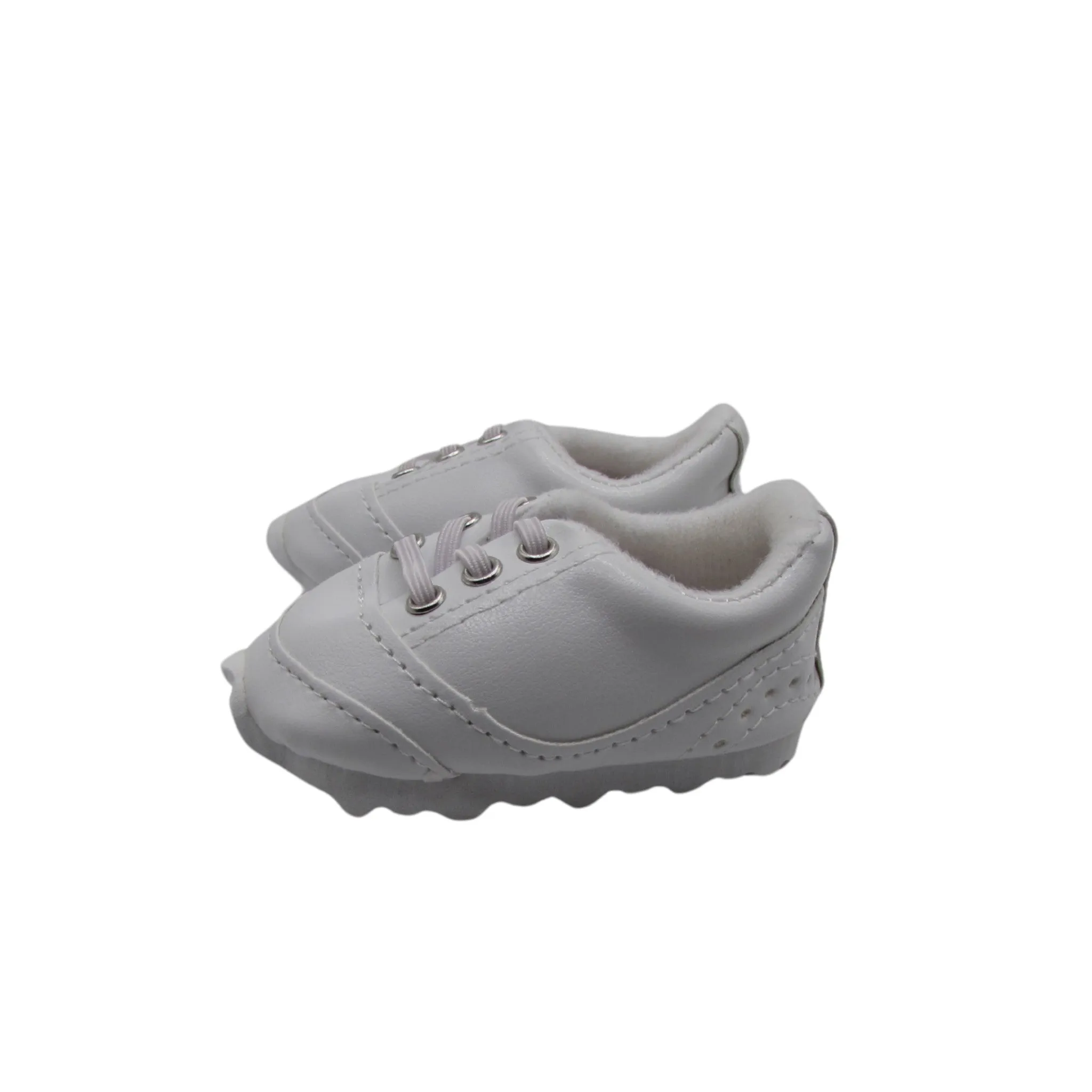 White No Tie Sporty Sneakers for 18-inch dolls