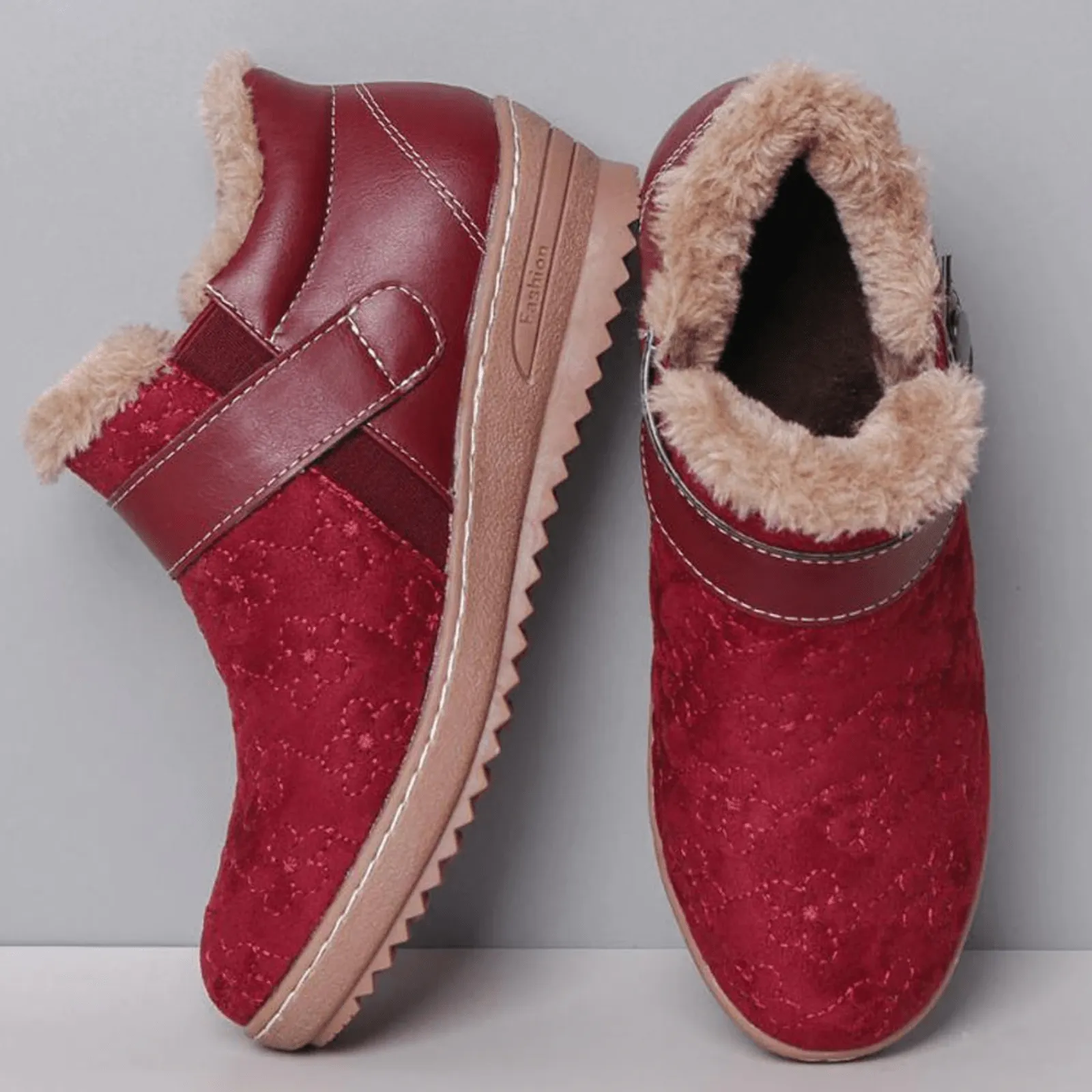 Women's Low Heel Warm Fur Lining Ankle Boots